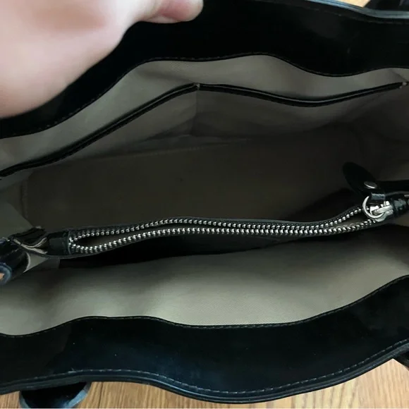 Nardelli Genuine Leather Tote Black Patent Handbag Made in Italy Satchel
